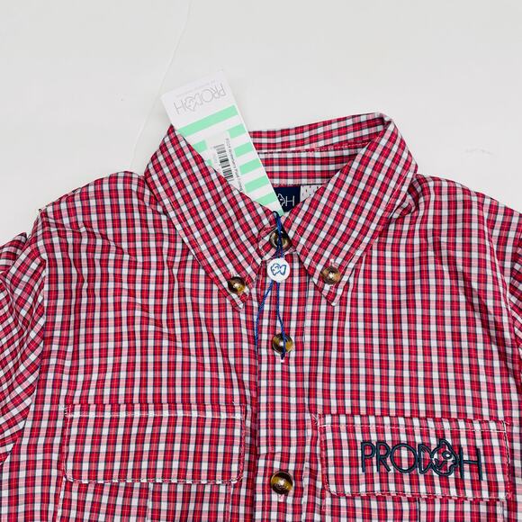 NWT Prodoh Size 3T Winterberry Plaid Fishing Shirt - Picture 3 of 6